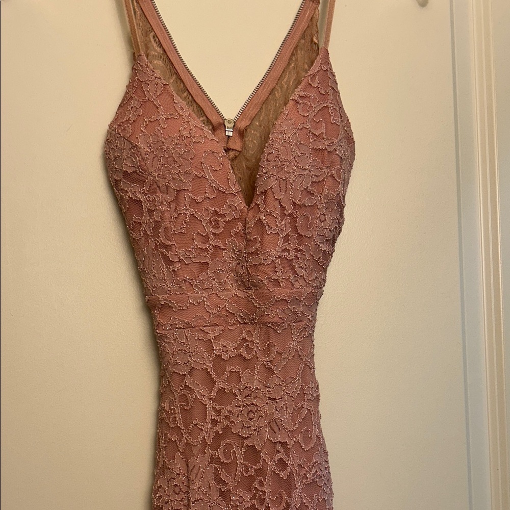 Elegant Lace Pink Dress